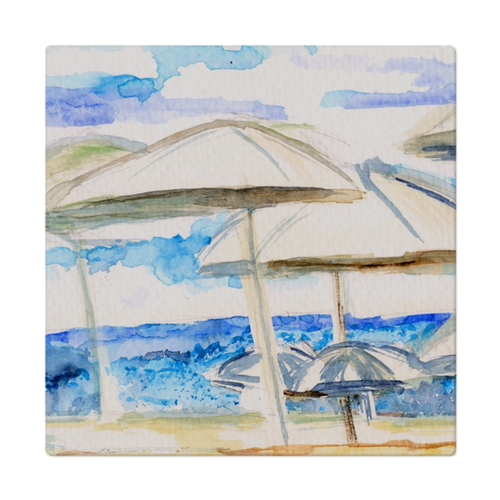 Umbrella By The Sea Cloth Napkins