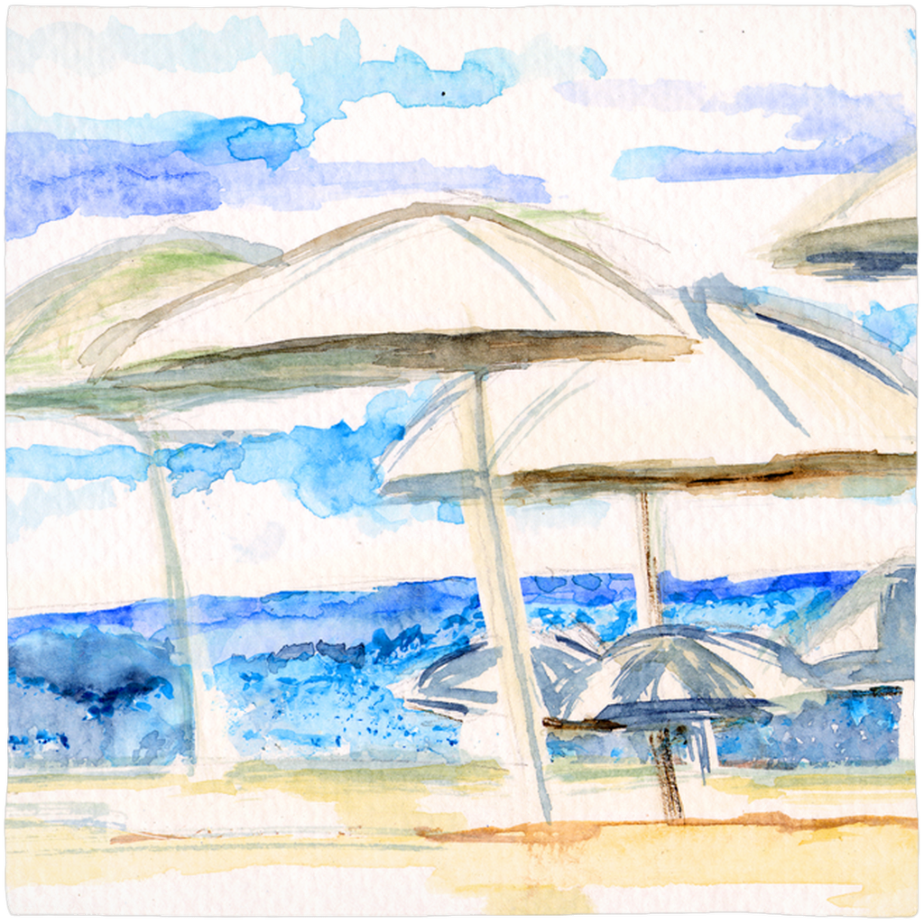 Umbrellas by the Sea Scarf- Resort Style