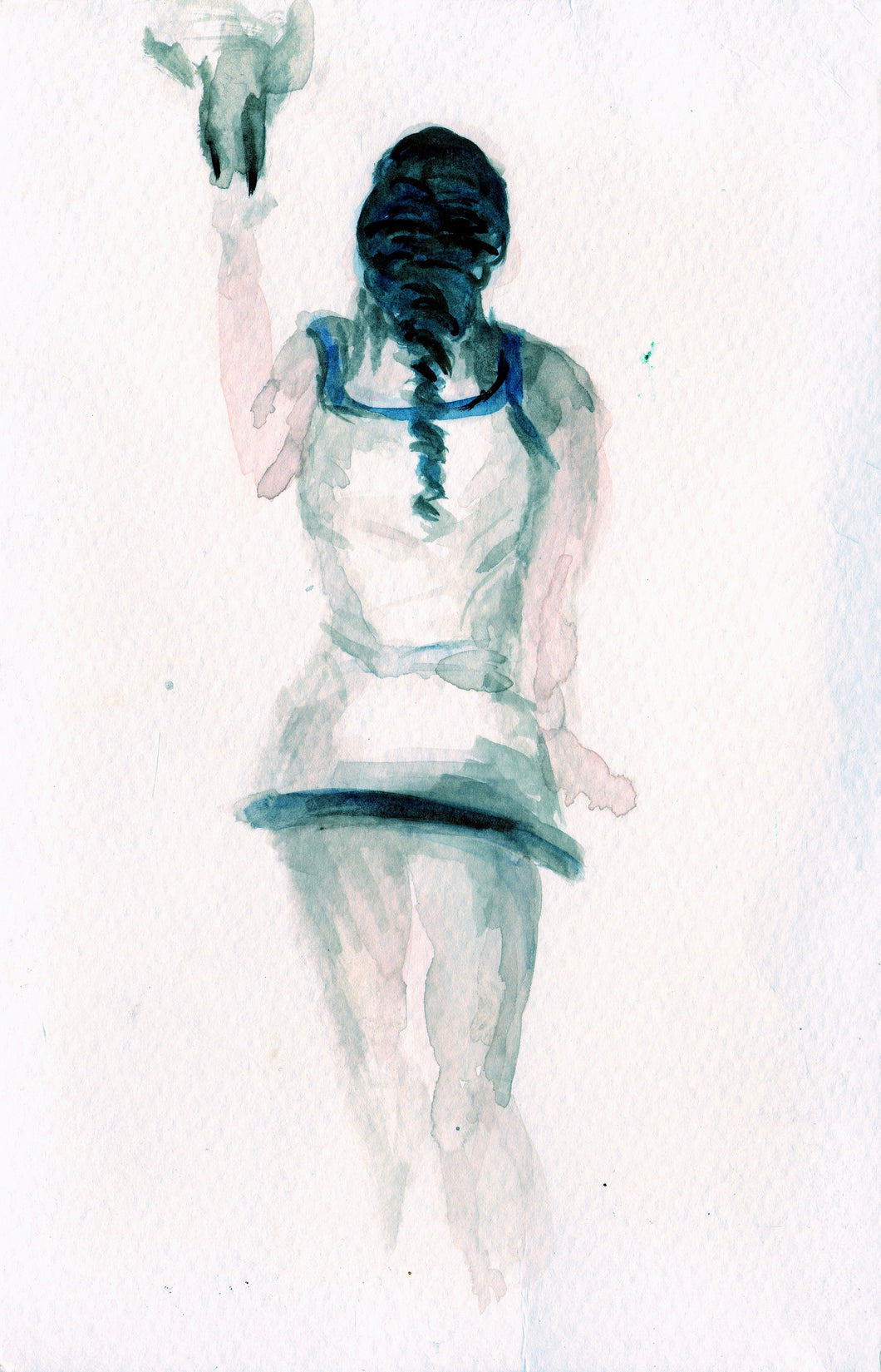 Overhand Muse, Original Watercolor on Paper