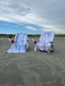 "Poolside Tradewind Drive" beach towel