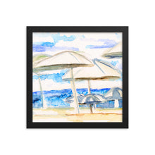 "Umbrella By The Sea" Framed poster