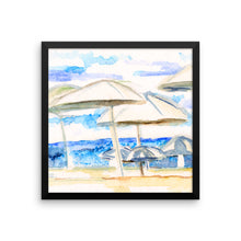 Umbrella By The sea Framed photo paper poster