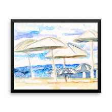 Umbrella By The sea Framed photo paper poster