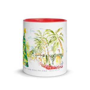 Christmas in Worth Ave Palm Beach mug (red color inside)